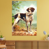 Hunter dog met vogel in de mond canvas afdruk (Insitu (Woonkamer))