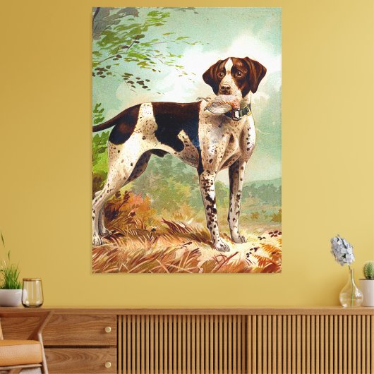 Hunter dog met vogel in de mond canvas afdruk (Insitu (Woonkamer))
