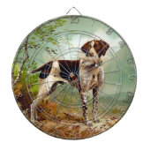 Hunter dog met vogel in de mond dartbord (Voorkant)