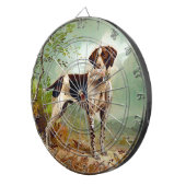 Hunter dog met vogel in de mond dartbord (Voorkant Rechts)