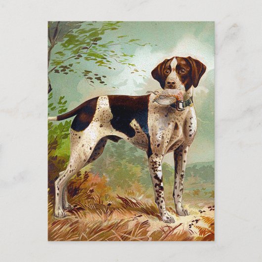 Hunter dog met vogel in de mond feestdagenkaart (Voorkant)