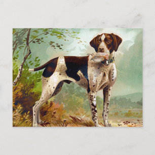 Hunter dog met vogel in de mond feestdagenkaart