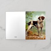 Hunter dog met vogel in de mond folie wenskaart (Buiten Laag)