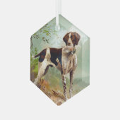 Hunter dog met vogel in de mond glas ornament (Voorkant links)
