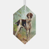 Hunter dog met vogel in de mond glas ornament (Voorkant Rechts)