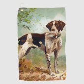 Hunter dog met vogel in de mond golfhanddoek (Voorkant)