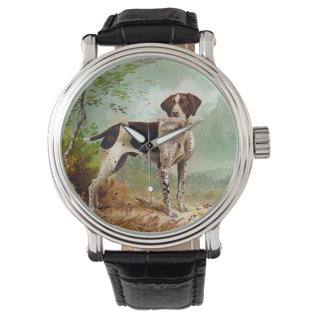 Hunter dog met vogel in de mond horloge (Voorkant)
