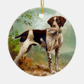 Hunter dog met vogel in de mond keramisch ornament (Voorkant)