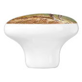 Hunter dog met vogel in de mond keramische knop (Zijkant)