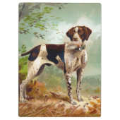 Hunter dog met vogel in de mond klembord (Achterkant)