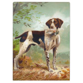 Hunter dog met vogel in de mond klembord (Achterkant)