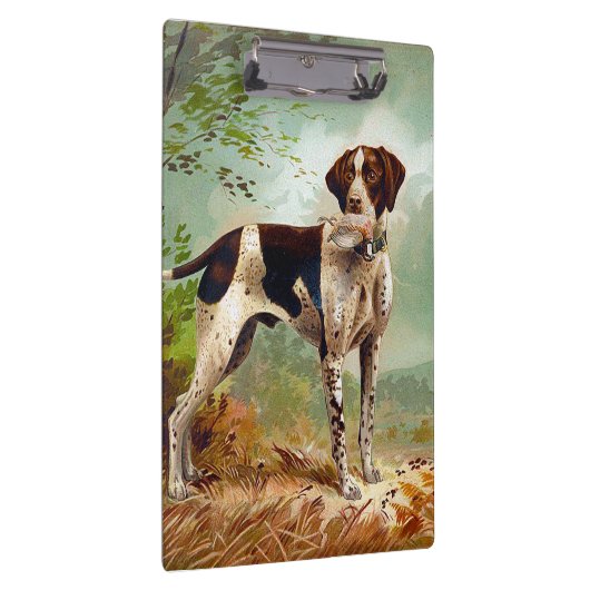 Hunter dog met vogel in de mond klembord (Rechts)