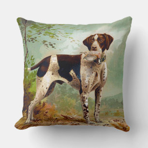 Hunter dog met vogel in de mond kussen