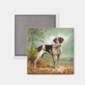 Hunter dog met vogel in de mond magneet (Voorkant / Achterkant)