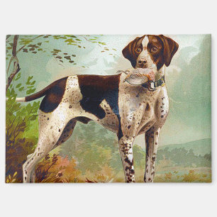 Hunter dog met vogel in de mond magneet