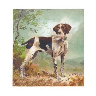 Hunter dog met vogel in de mond notitieblok