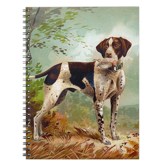 Hunter dog met vogel in de mond notitieboek (Voorkant)