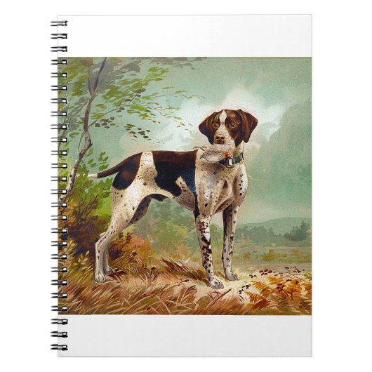 Hunter dog met vogel in de mond notitieboek (Voorkant)