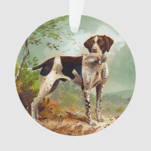 Hunter dog met vogel in de mond ornament