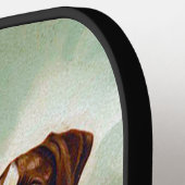 Hunter dog met vogel in de mond pickleball paddle (Links Detail)