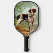 Hunter dog met vogel in de mond pickleball paddle (Achterkant)