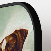 Hunter dog met vogel in de mond pickleball paddle (Links Detail)