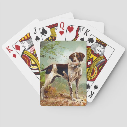 Hunter dog met vogel in de mond pokerkaarten (Achterkant)