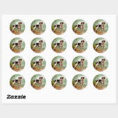 Hunter dog met vogel in de mond ronde sticker (Vel)
