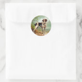 Hunter dog met vogel in de mond ronde sticker (Tas)