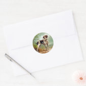 Hunter dog met vogel in de mond ronde sticker (Envelop)