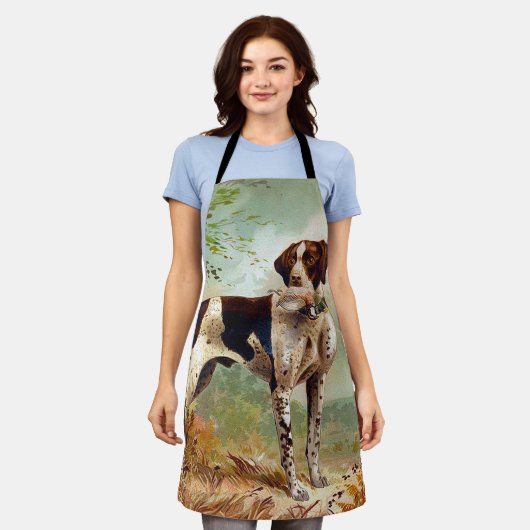 Hunter dog met vogel in de mond schort (Gedragen)