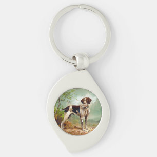 Hunter dog met vogel in de mond sleutelhanger