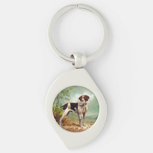 Hunter dog met vogel in de mond sleutelhanger (Voorkant)