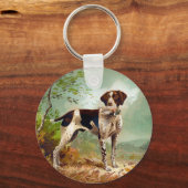 Hunter dog met vogel in de mond sleutelhanger (Voorkant)