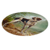 Hunter dog met vogel in de mond snijplank (Hoek)