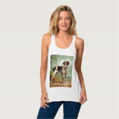 Hunter dog met vogel in de mond tanktop (Volledige Voorkant)
