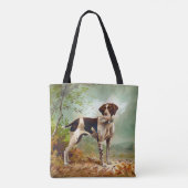 Hunter dog met vogel in de mond tote bag (Achterkant)