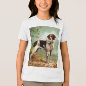 Hunter dog met vogel in de mond Tri-Blend shirt (Voorkant)