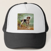 Hunter dog met vogel in de mond trucker pet (Voorkant)