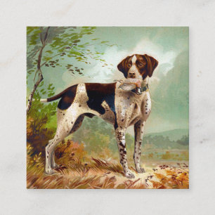 Hunter dog met vogel in de mond vierkante visitekaartje