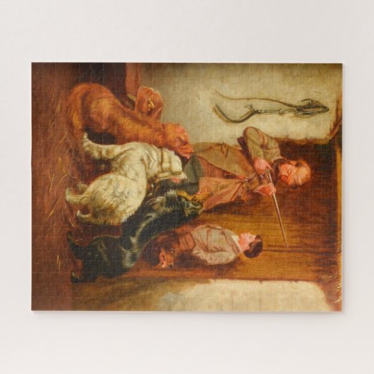 Hunter en Boy door Arthur Fitzwilliam Tait 1876 Legpuzzel (Horizontaal)