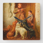 Hunter en Boy door Arthur Fitzwilliam Tait 1876 Vierkante Klok (Voorkant)