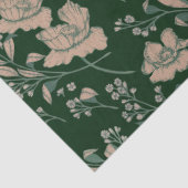 Hunter en Coral Pink Inked Blossom Tissuepapier (Detail)