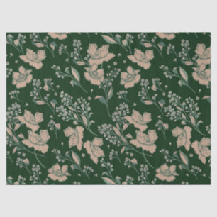 Hunter en Coral Pink Inked Blossom Tissuepapier