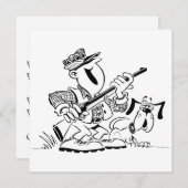 Hunter en Dog Cartoon Kaart (Voorkant / Achterkant)