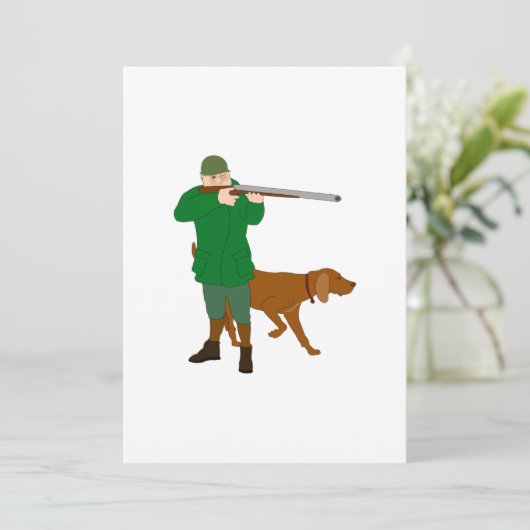 Hunter en een hond kaart (Staand voorkant)