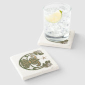 Hunter en Gold Celtic Stenen Onderzetter (Zijkant)