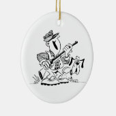 Hunter en Pistool Dog Cartoon Keramisch Ornament (Rechts)