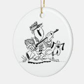 Hunter en Pistool Dog Cartoon Keramisch Ornament (Links)