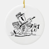 Hunter en Pistool Dog Cartoon Keramisch Ornament (Achterkant)